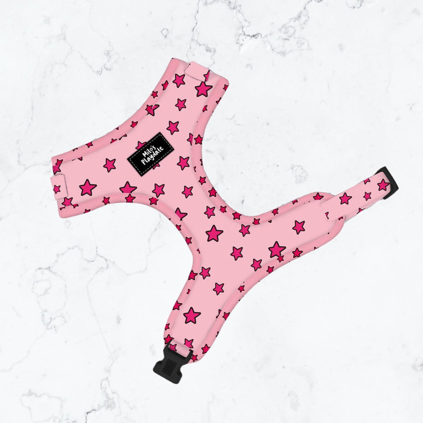 PINK STARS DOG HARNESS